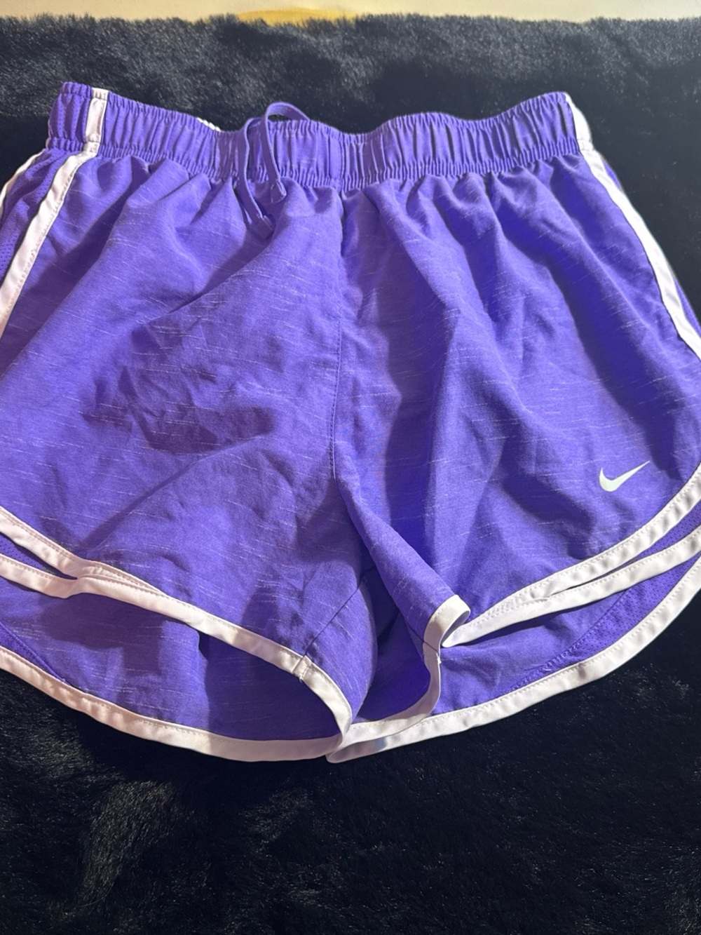 Nike Women's Bright Purple Athletic Shorts with White Trim